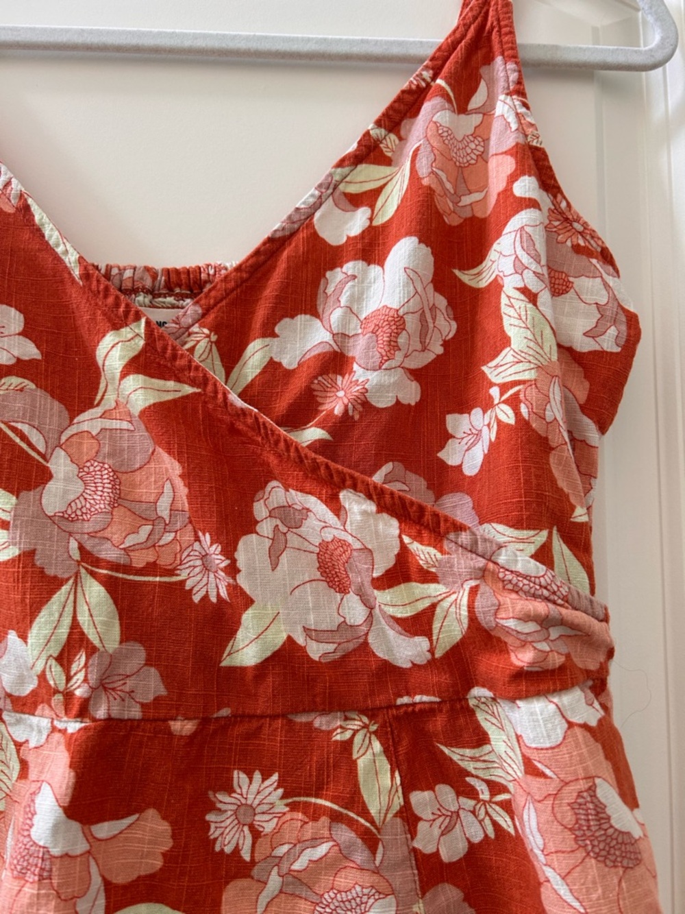 The Normal Brand floral tropical faux wrap mini dress. Coastal. Y2K. Vacation. L - Picture 3 of 11